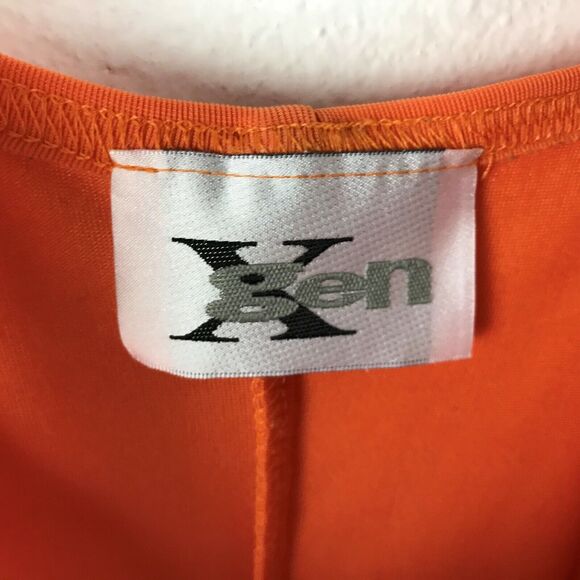 GenX Vintage 1990s Dress Size S Orange Sleeveless Cutouts Nylon Blend Y2K - Picture 7 of 7